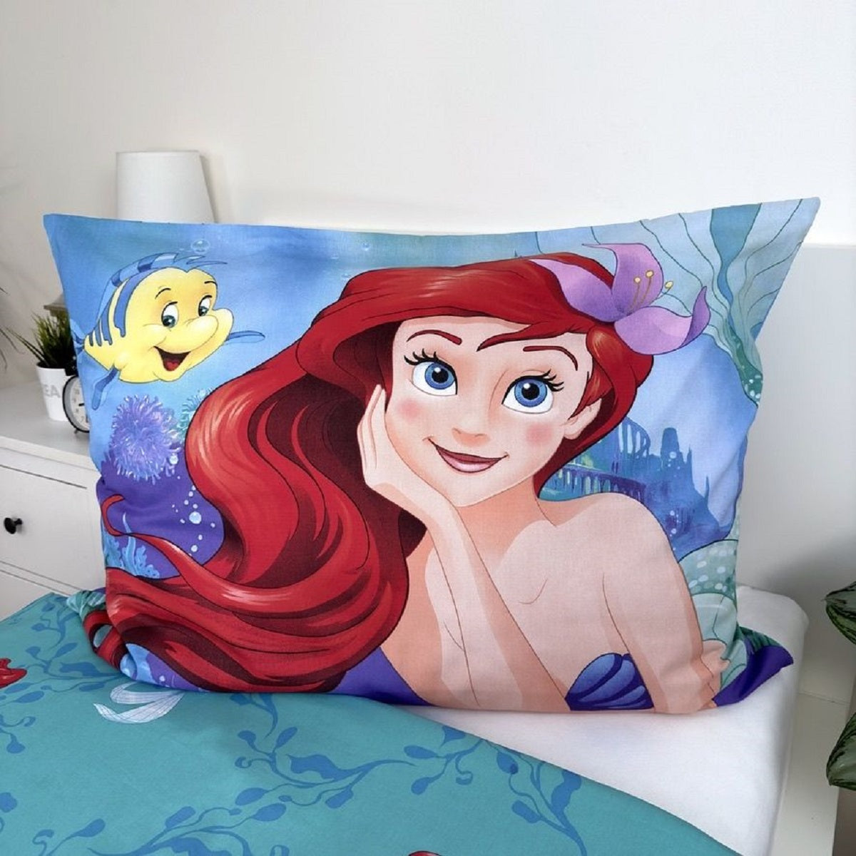 Disney Ariel Bettbezug 140x200 cm & Kissenbezug 70x90 cm – Bettwäsche-Set für Kinderzimmer