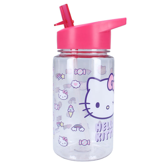 Hello Kitty „Drink Up“ Trinkflasche Mit Strohhalm und pinkem Henkel