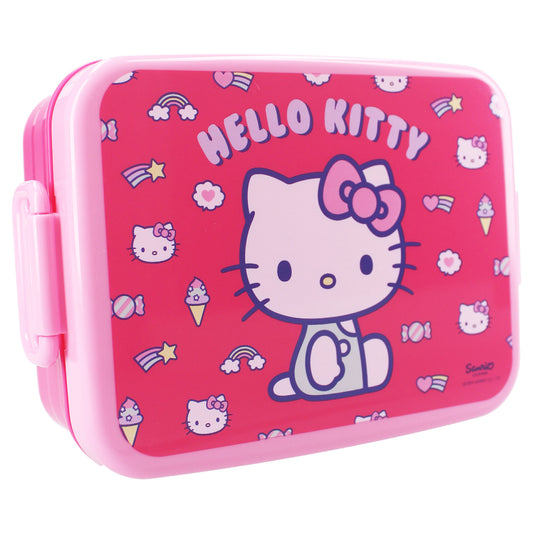 Hello Kitty Snackbox – Kinder Essensbox mit Deckel und Schnappverschlüssen