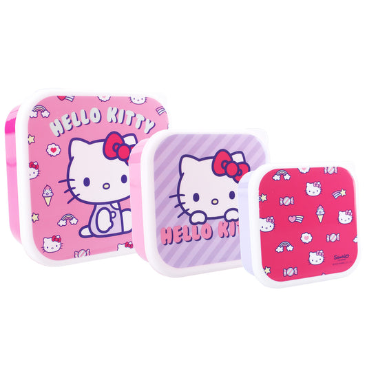 Hello Kitty Snackbox 3-in-1 – Brotdose Lunchbox Set für Kinder