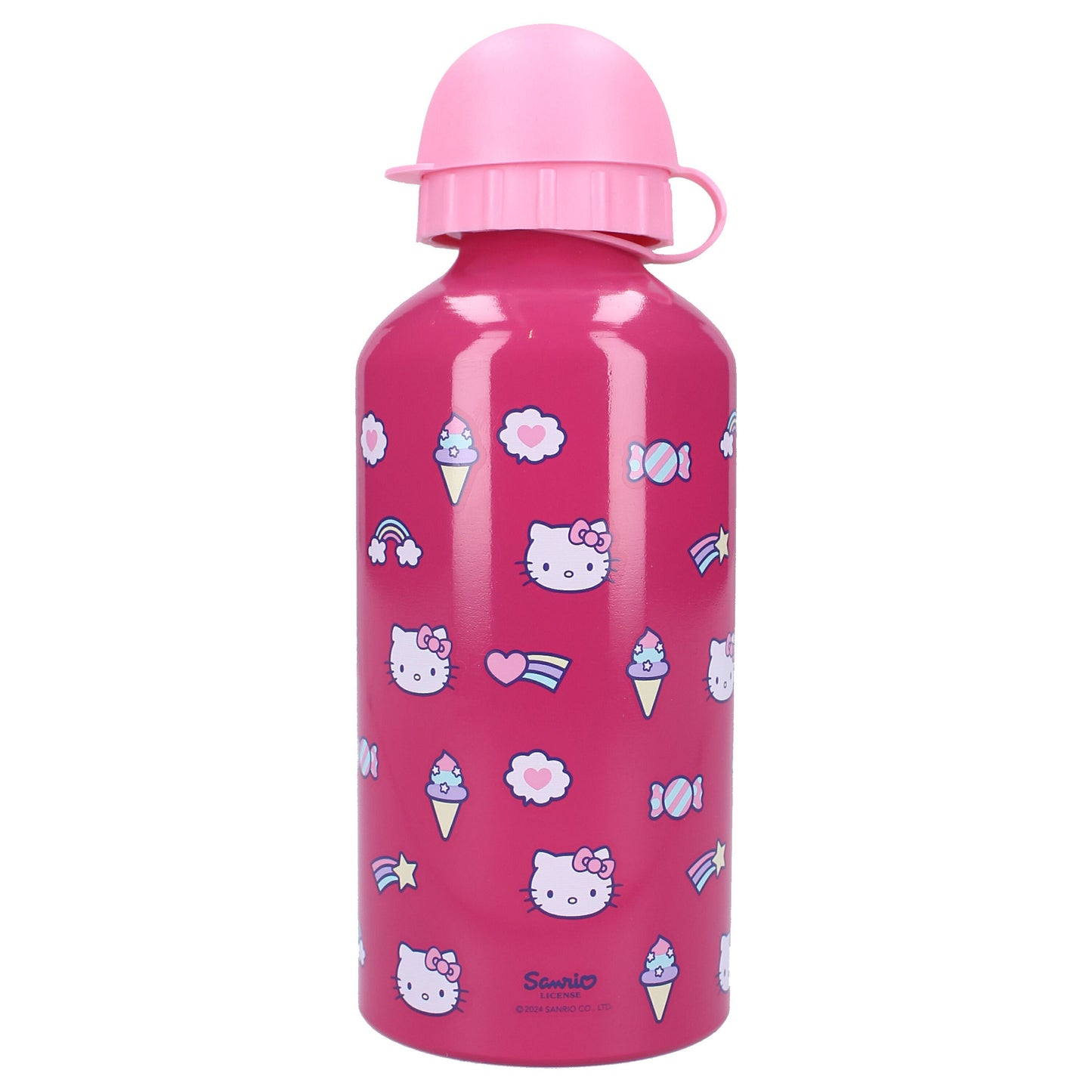 Hello Kitty „Drink Up“ 500ml Trinkflasche Mit Strohhalm und pinkem Henkel