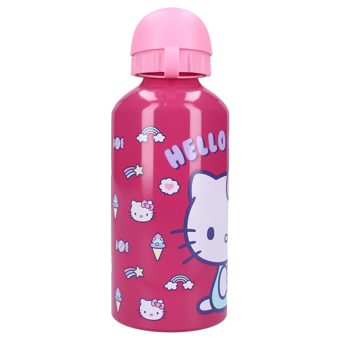 Hello Kitty „Drink Up“ 500ml Trinkflasche Mit Strohhalm und pinkem Henkel