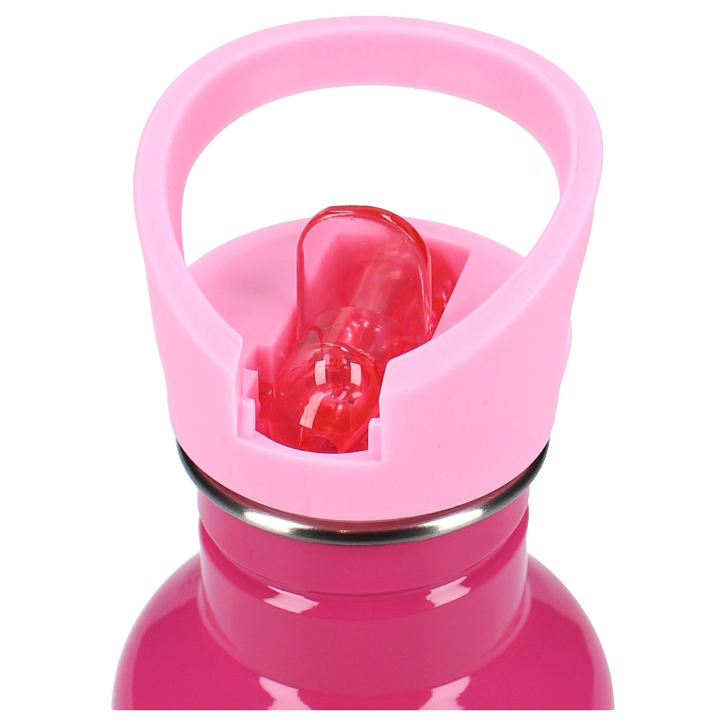 Hello Kitty „Drink Up“ 500ml Trinkflasche Mit Strohhalm und pinkem Henkel