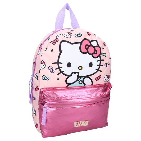 Hello Kitty Rucksack – Niedlicher rosa Mädchenrucksack für Mädchen mit Schleifenmuster