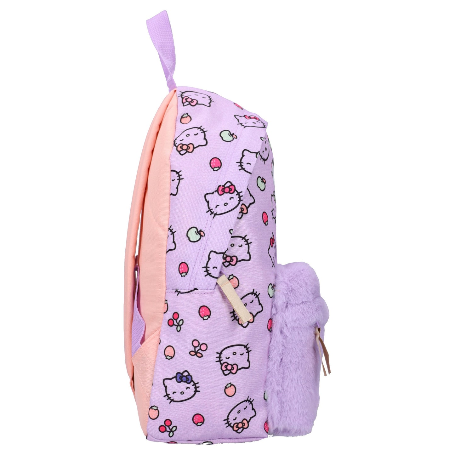 Hello Kitty Rucksack Kinder mit flauschiger Fronttasche für Schule Freizeit und Ausflüge