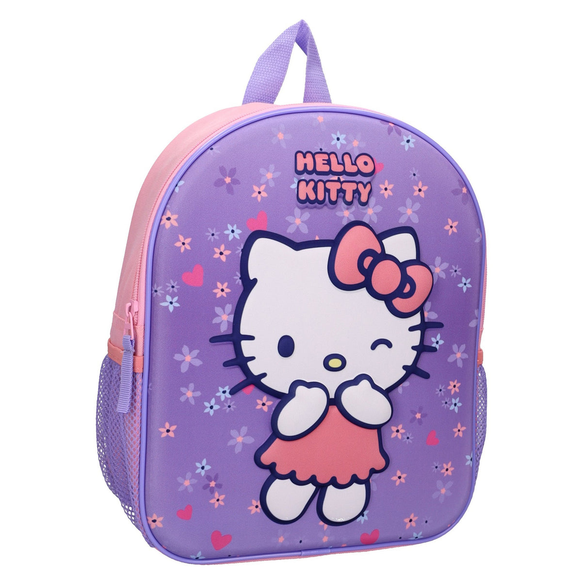 Sanrio Hello Kitty Kinder Rucksack mit 3D Motiv und Mesh Seitenfächern