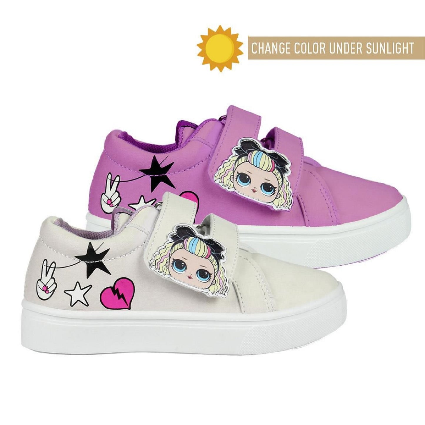 LOL Surprise Sneakers – Farbwechselnde Schuhe von Weiß zu Rosa im Sonnenlicht