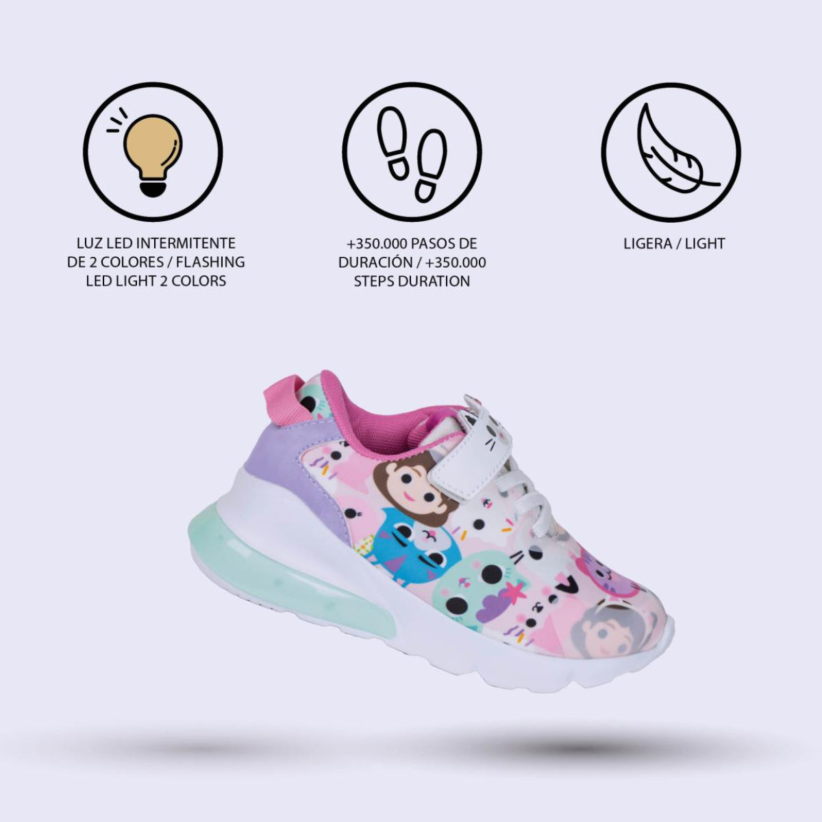 Gabby's Dollhouse Kinder Sportschuhe mit Lichteffekt leichte Sohle