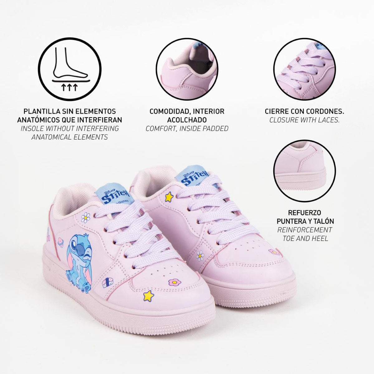Disney Stitch Kinder Sportschuhe mit PVC Sohle für Schule Alltag und Freizeit