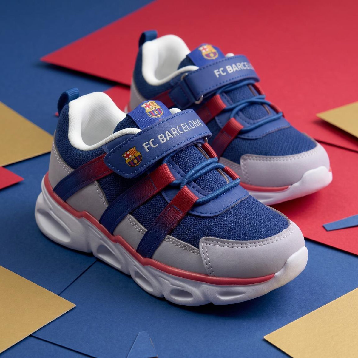 FC Barcelona Kinder Sneaker mit Licht Leichte Sportliche Schuhe für Schule Freizeit Alltag