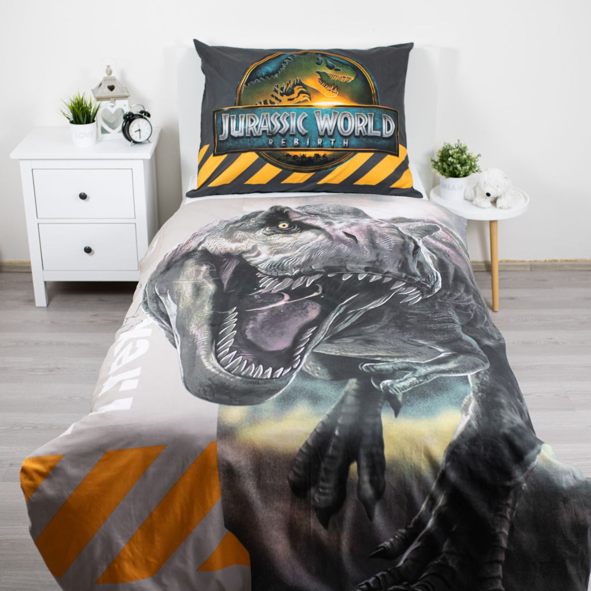 Jurassic World Bettwäsche Set 140 × 200 cm mit Kissenbezug 70 × 90 cm Baumwolle