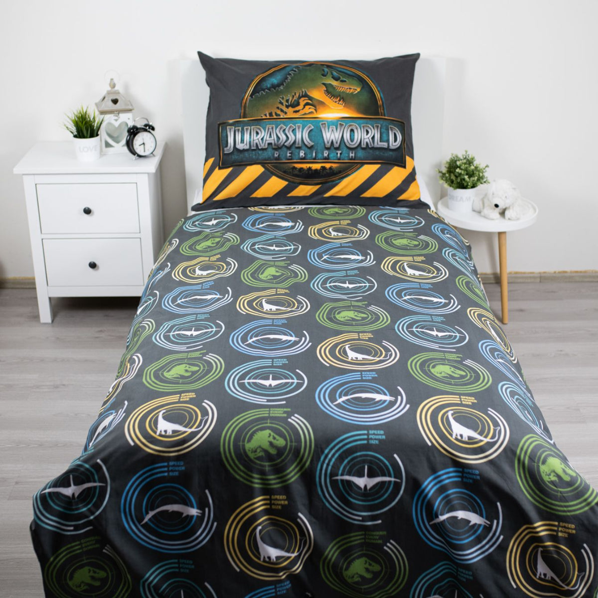 Jurassic World Bettwäsche Set 140 × 200 cm mit Kissenbezug 70 × 90 cm Baumwolle