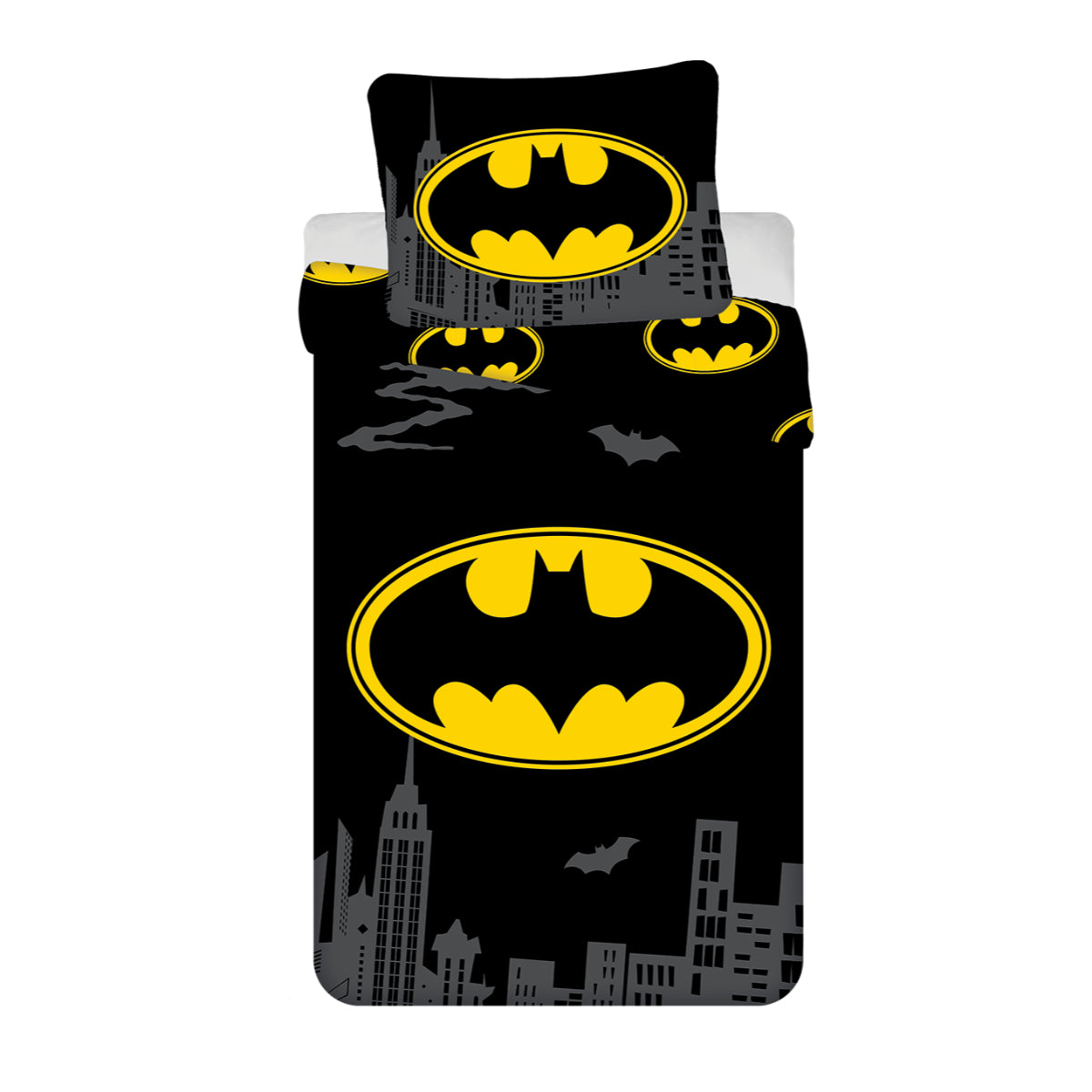 Batman Bettwäsche 100 % Baumwolle 140x200 + 70x90 cm – The Emblem Design