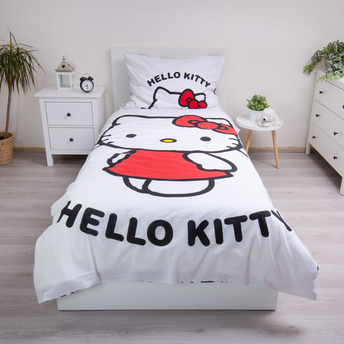 Hello Kitty Bettwäsche aus 100% Baumwolle 140x200 cm 70x90 cm