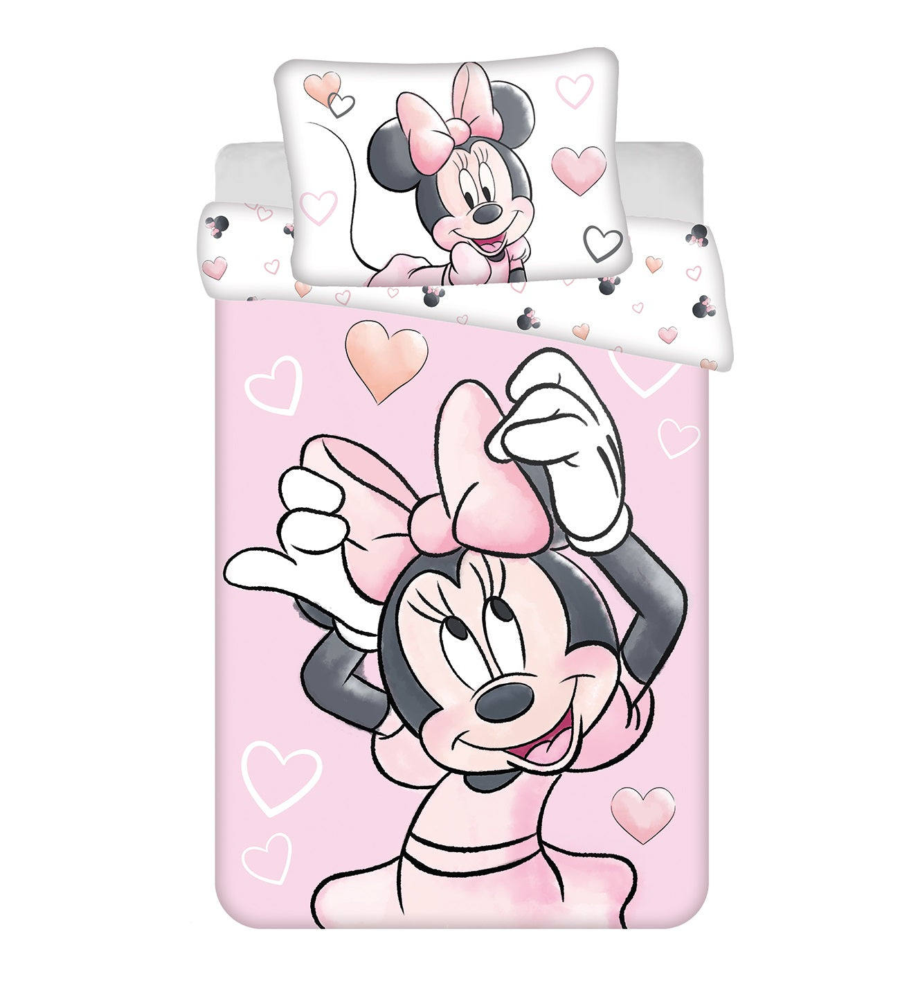 Disney Minnie Kinderbettwäsche Set 100x135 + 40x60 cm Baumwolle Wolkenmotiv