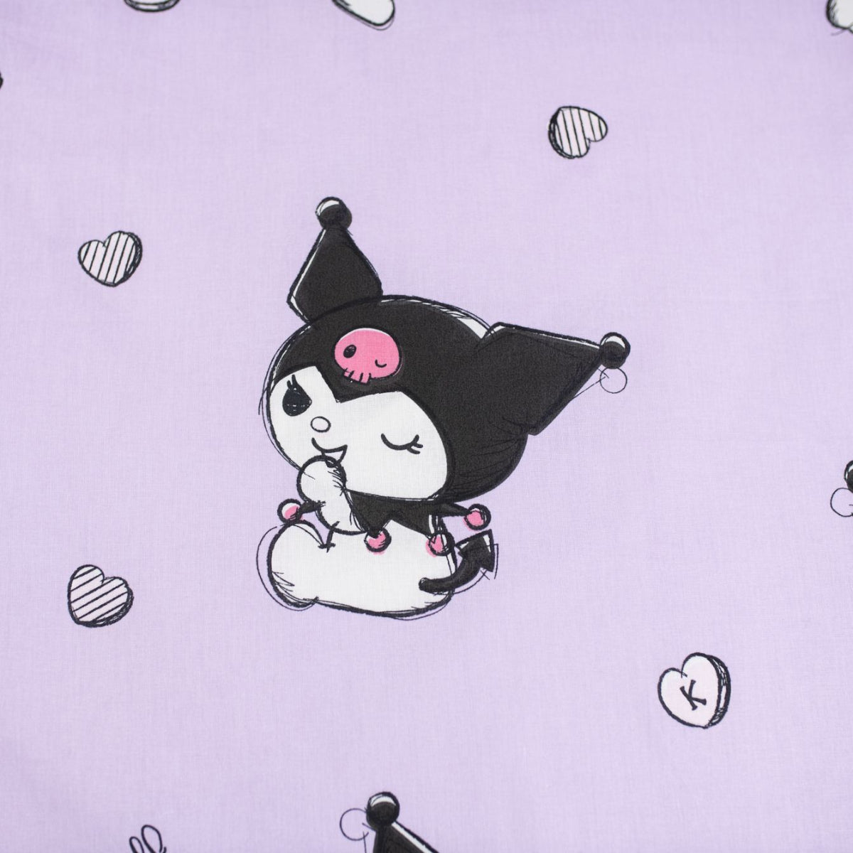 Kuromi Bettwäsche Set aus Baumwolle Bettdeckenbezug 140 × 200 cm mit 70 × 90 cm Kissenbezug