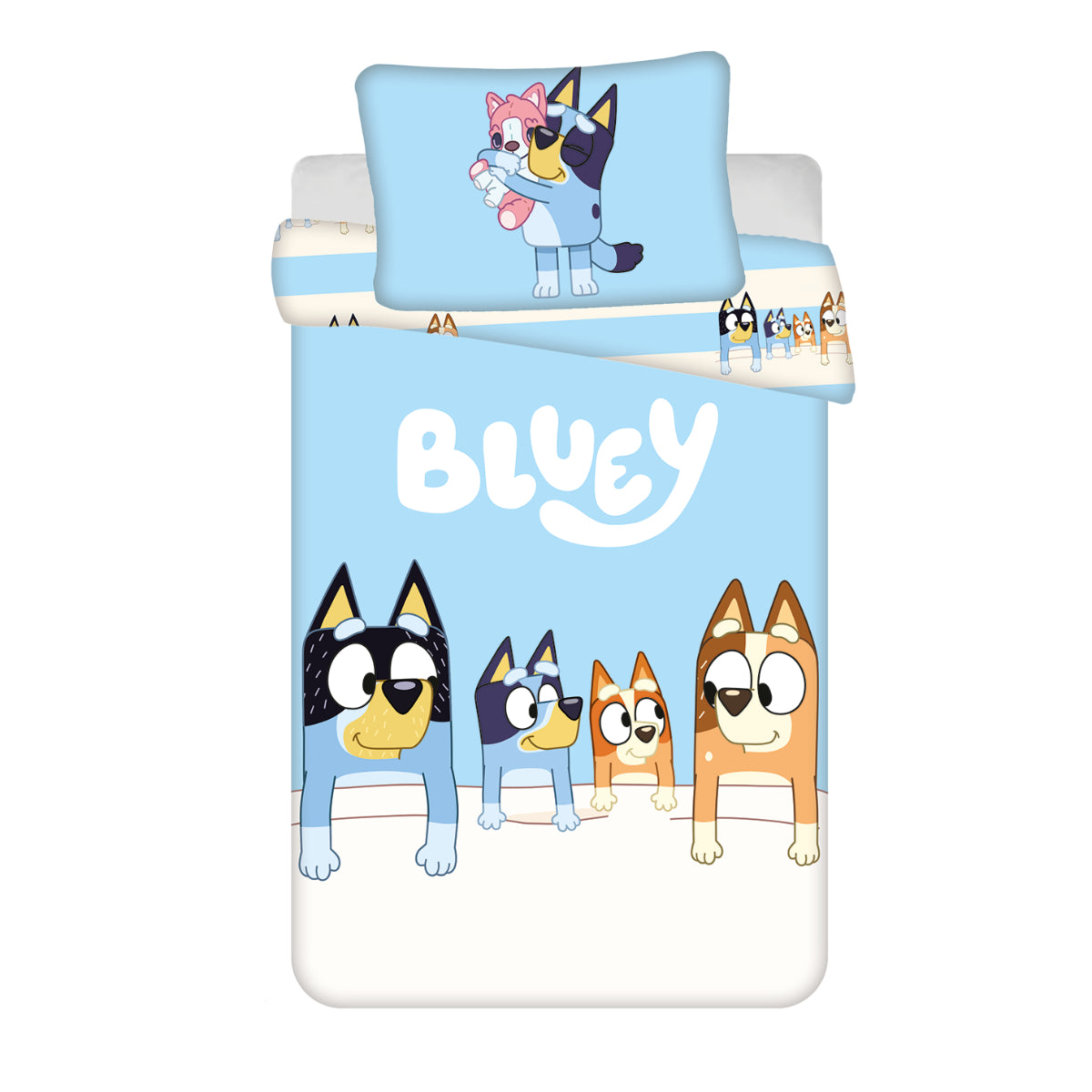 Bluey Baby Bettwäsche Set 100 × 135 cm + 40x60 cm Baumwolle