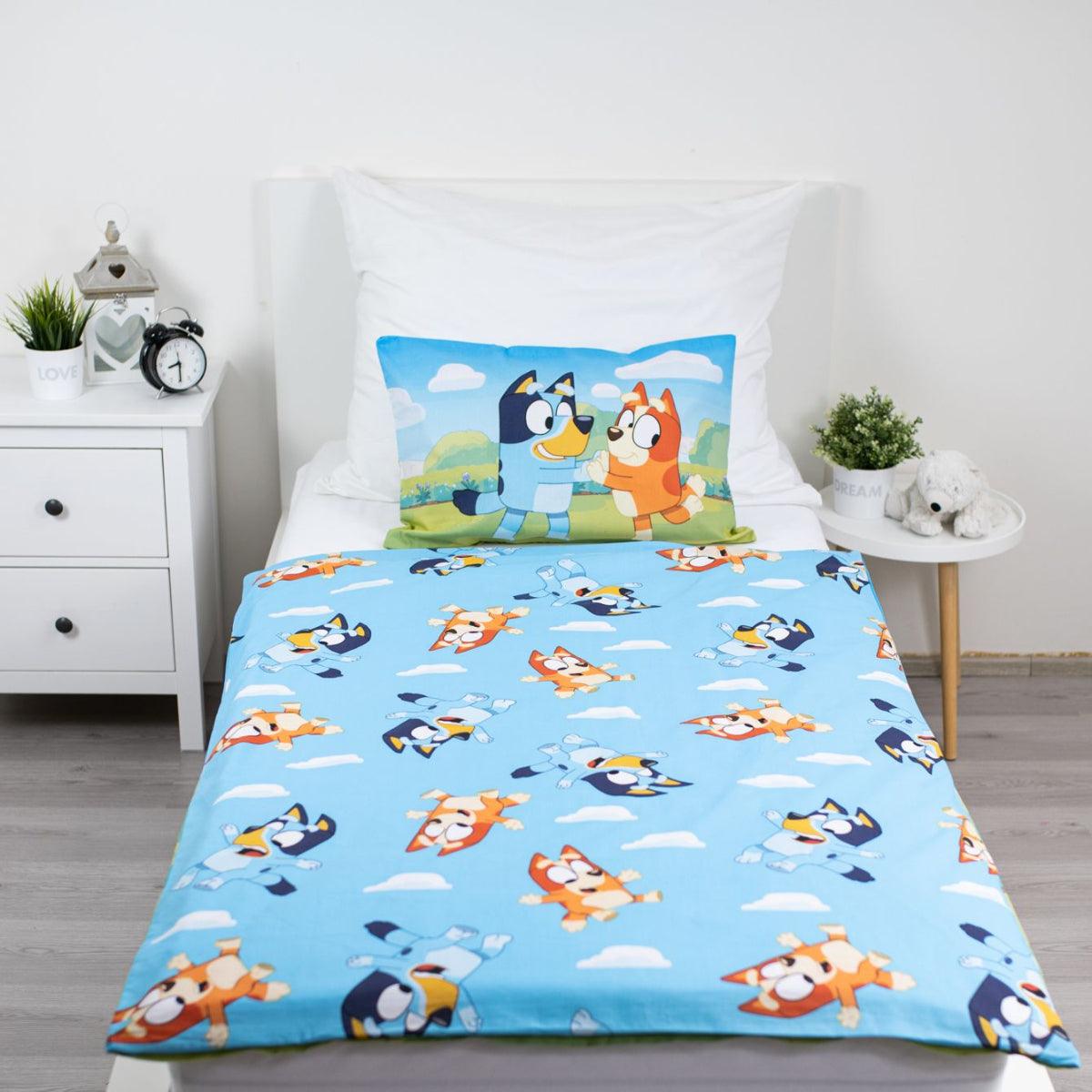 Bluey Baby Bettwäsche Set 100 × 135 cm + 40x60 cm Baumwolle