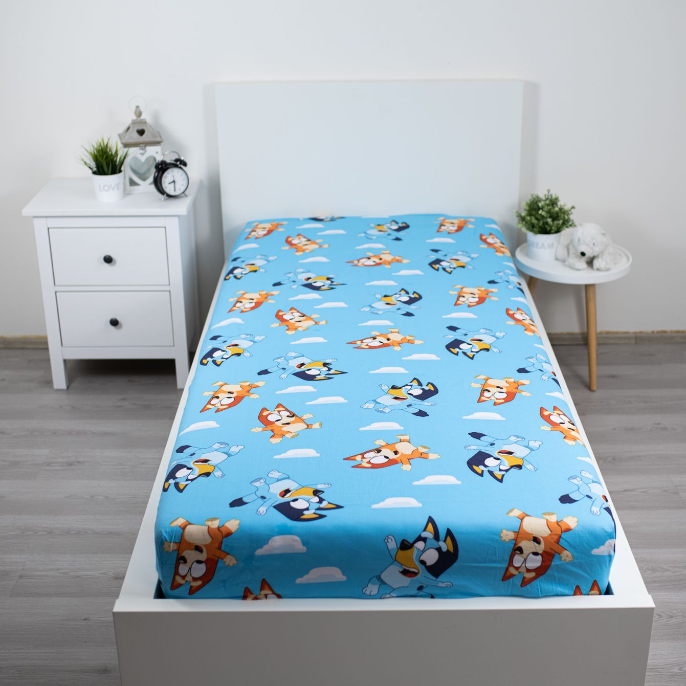 Bluey Spannbettlaken 90 × 200 cm aus Baumwolle mit Gummizug