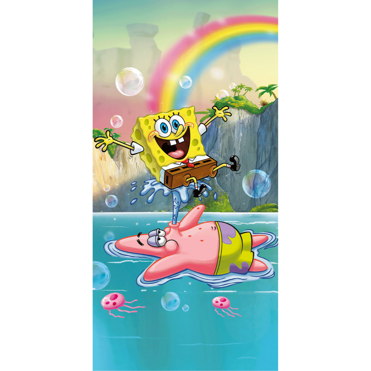 Sponge Bob Badehandtuch Strandtuch 70x140 cm aus Baumwolle