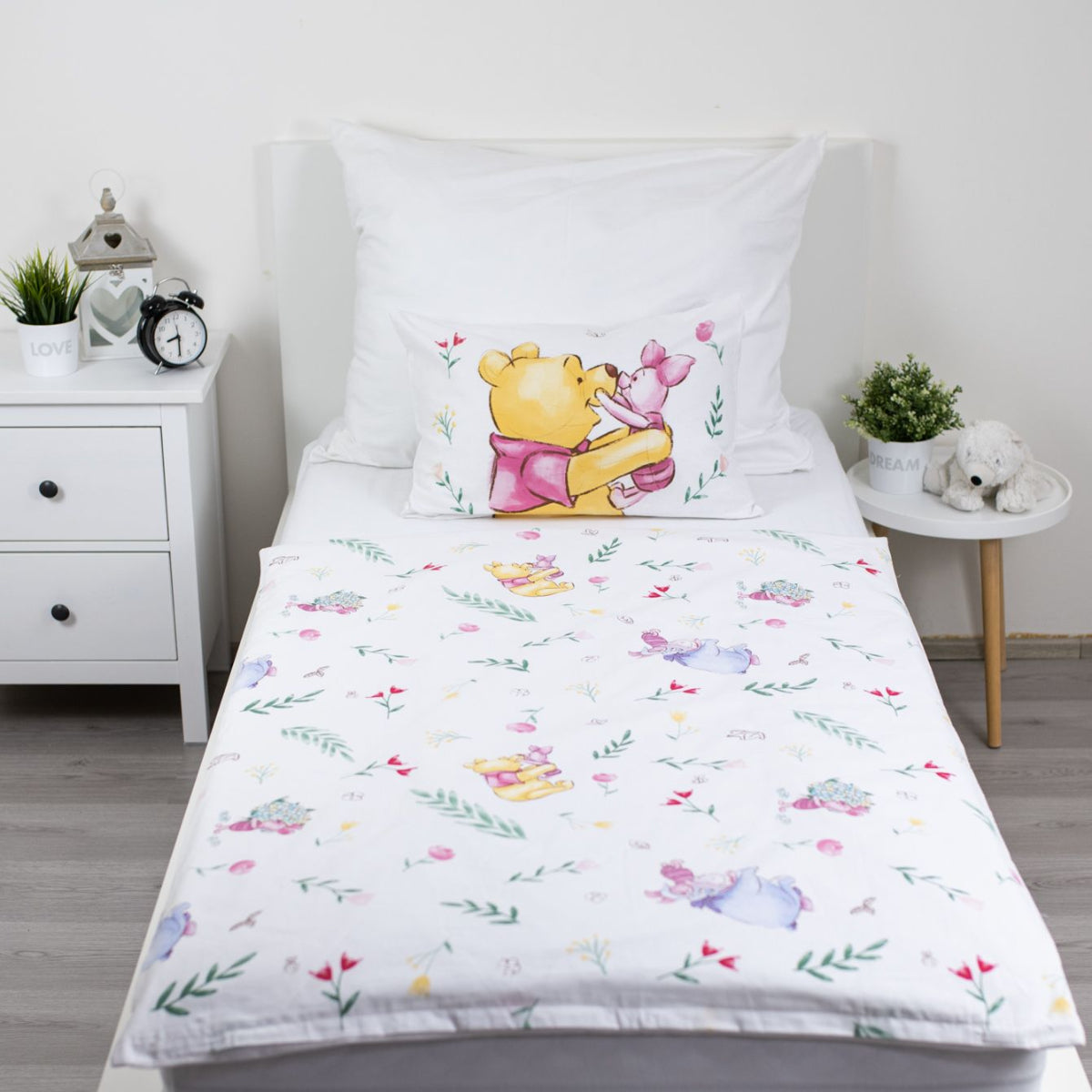 Disney Winnie The Pooh Baby Bettwäsche Set 100 x 135 cm Baumwolle mit Reißverschluss