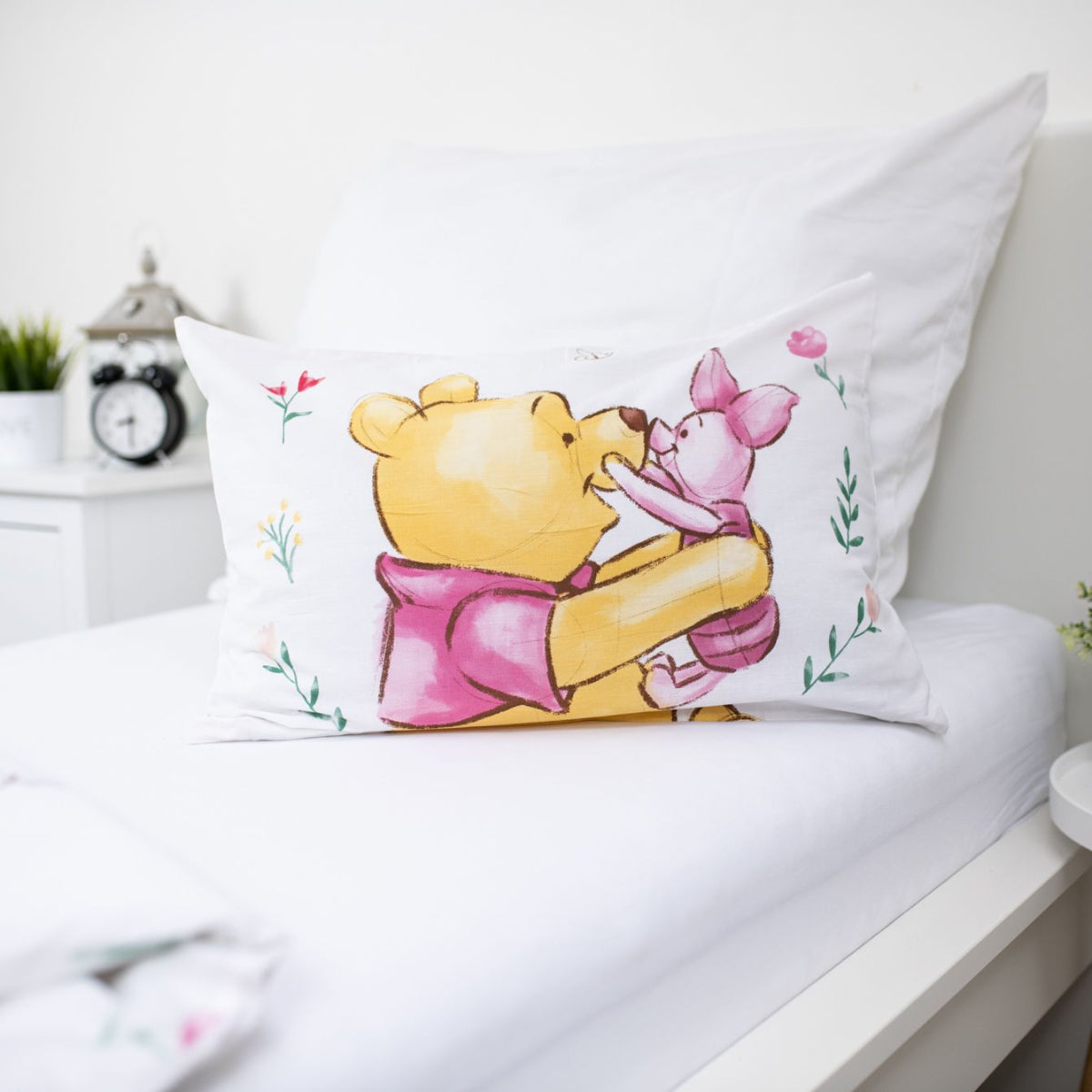 Disney Winnie The Pooh Baby Bettwäsche Set 100 x 135 cm Baumwolle mit Reißverschluss