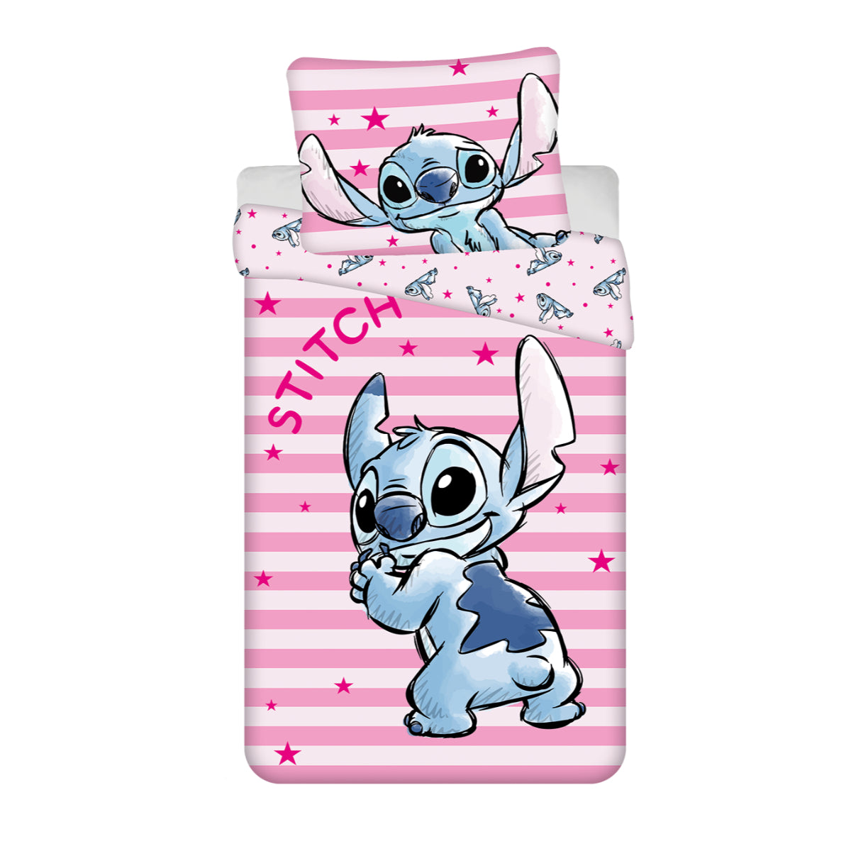 Disney Lilo & Stitch Bettwäsche 140 × 200 cm Baumwolle Bettbezug Kissenbezug mit Reißverschluss