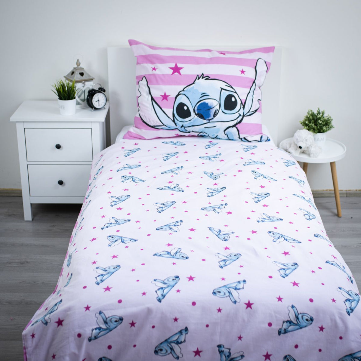 Disney Lilo & Stitch Bettwäsche 140 × 200 cm Baumwolle Bettbezug Kissenbezug mit Reißverschluss