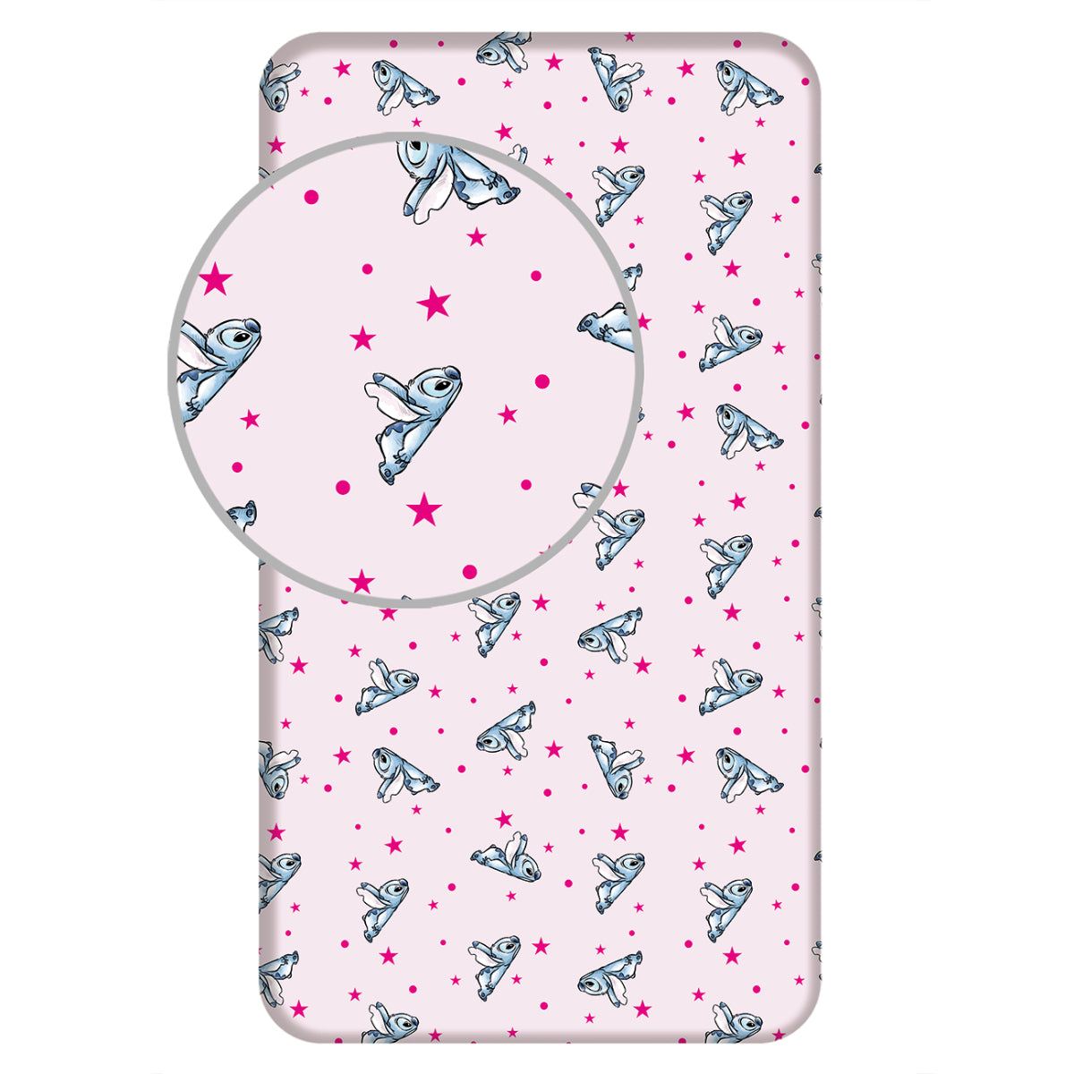 Disney Lilo & Stitch Bettlaken 90 × 200 cm Spannbetttuch Baumwolle mit elastischen Ecken