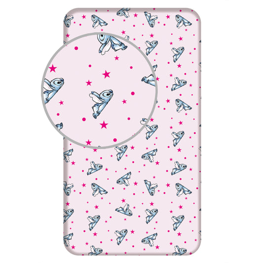Disney Lilo & Stitch Bettlaken 90 × 200 cm Spannbetttuch Baumwolle mit elastischen Ecken
