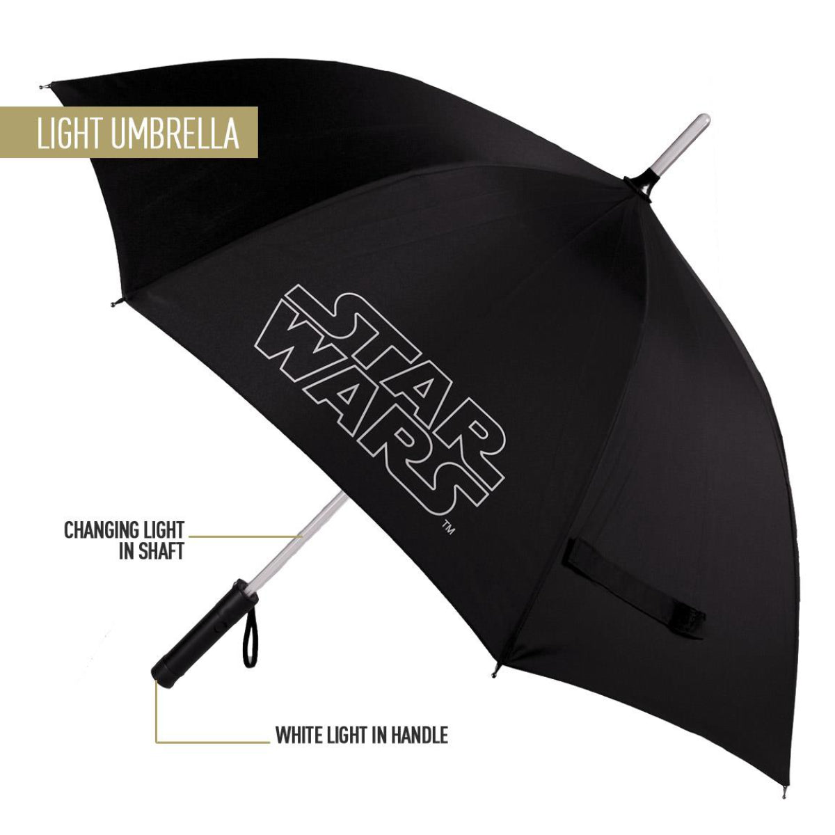 Star Wars Licht-Regenschirm Ø 97 cm Regenschirm Bubble-Schirm & Wetterschutz mit Laser-Licht