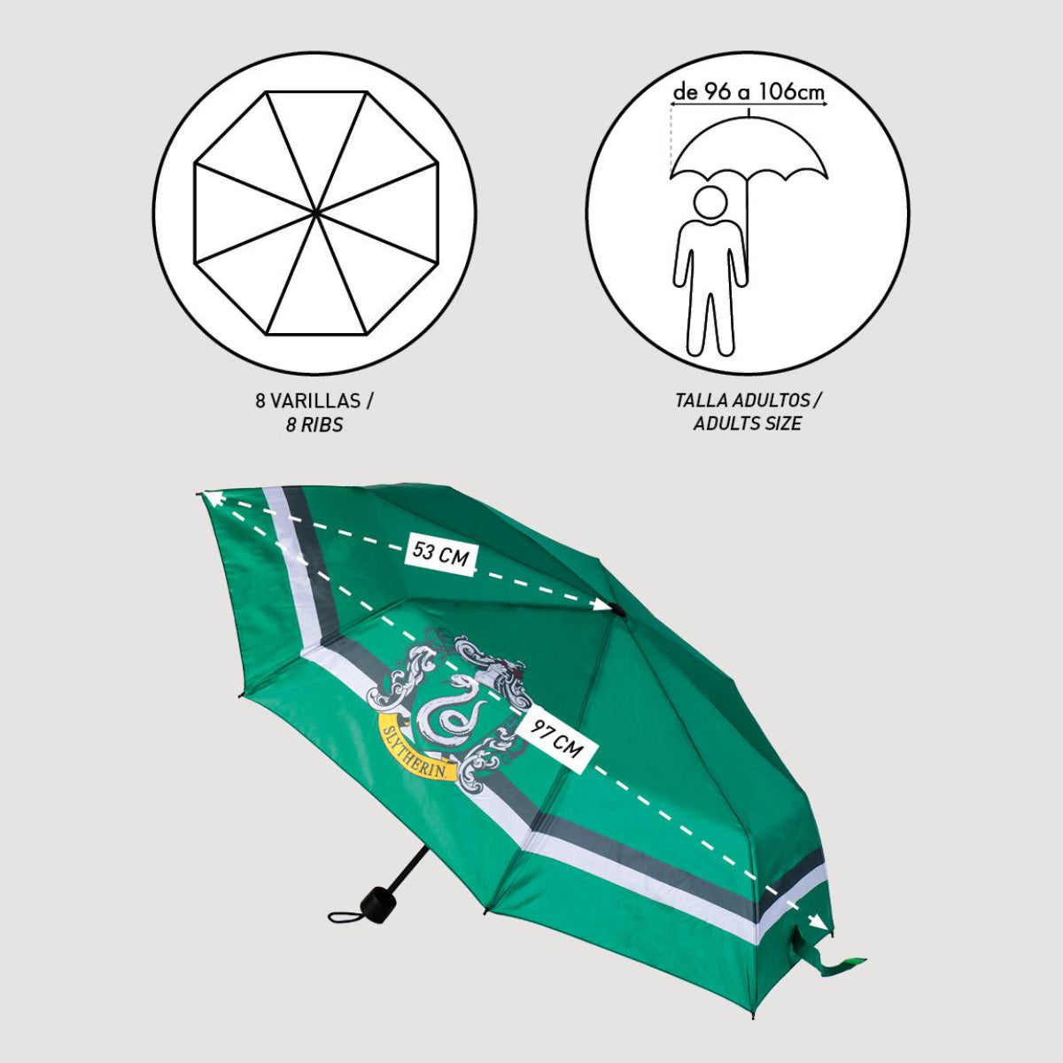 Harry Potter Regenschirm ⌀ 97 cm Leichter Kuppel-Schirm für Regenwetter
