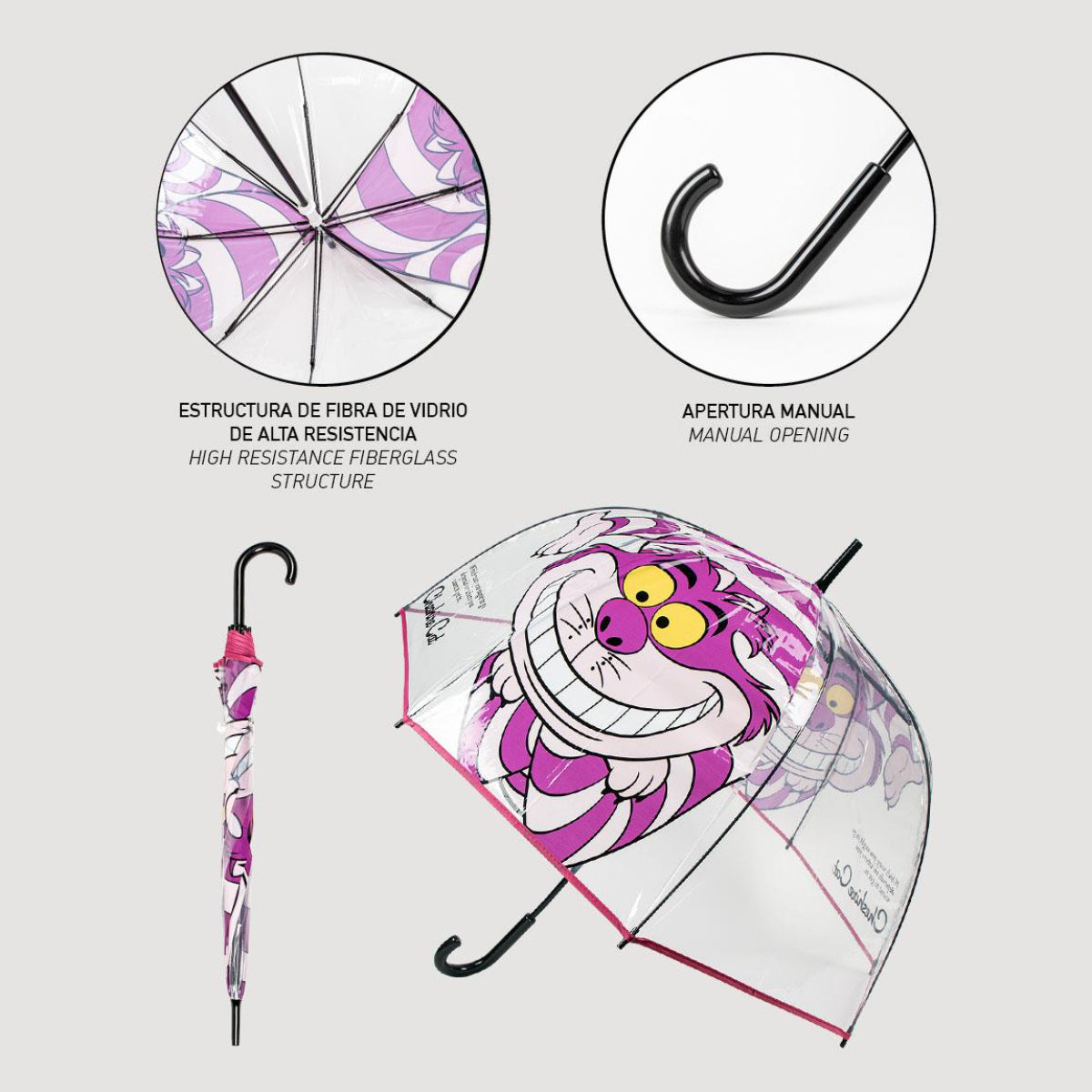 Disney Alicia Regenschirm ⌀ 60 cm Leichter Kuppel-Schirm für Regenwetter