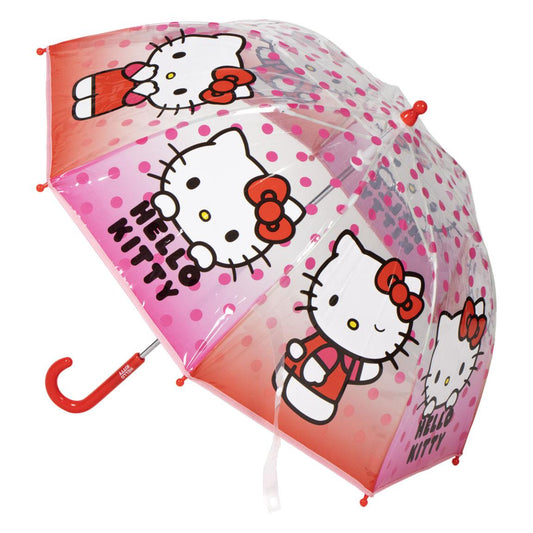 Hello Kitty Kinder Ø 71 cm Regenschirm manueller Bubble-Schirm & Wetterschutz
