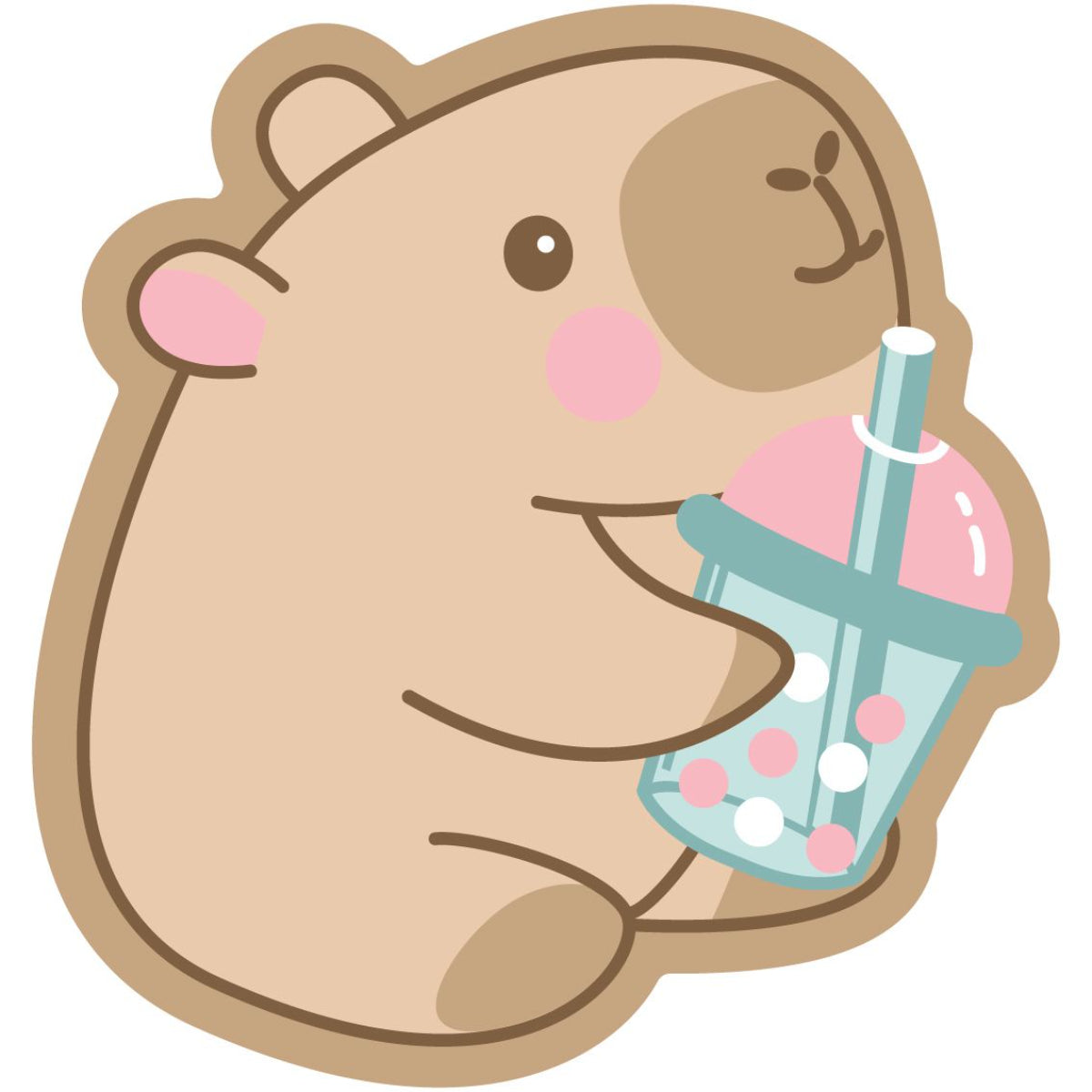 Capybara Formkissen Tiermotiv Kuschelkissen 35 × 33 cm für Kinderzimmer Sofa und Bett