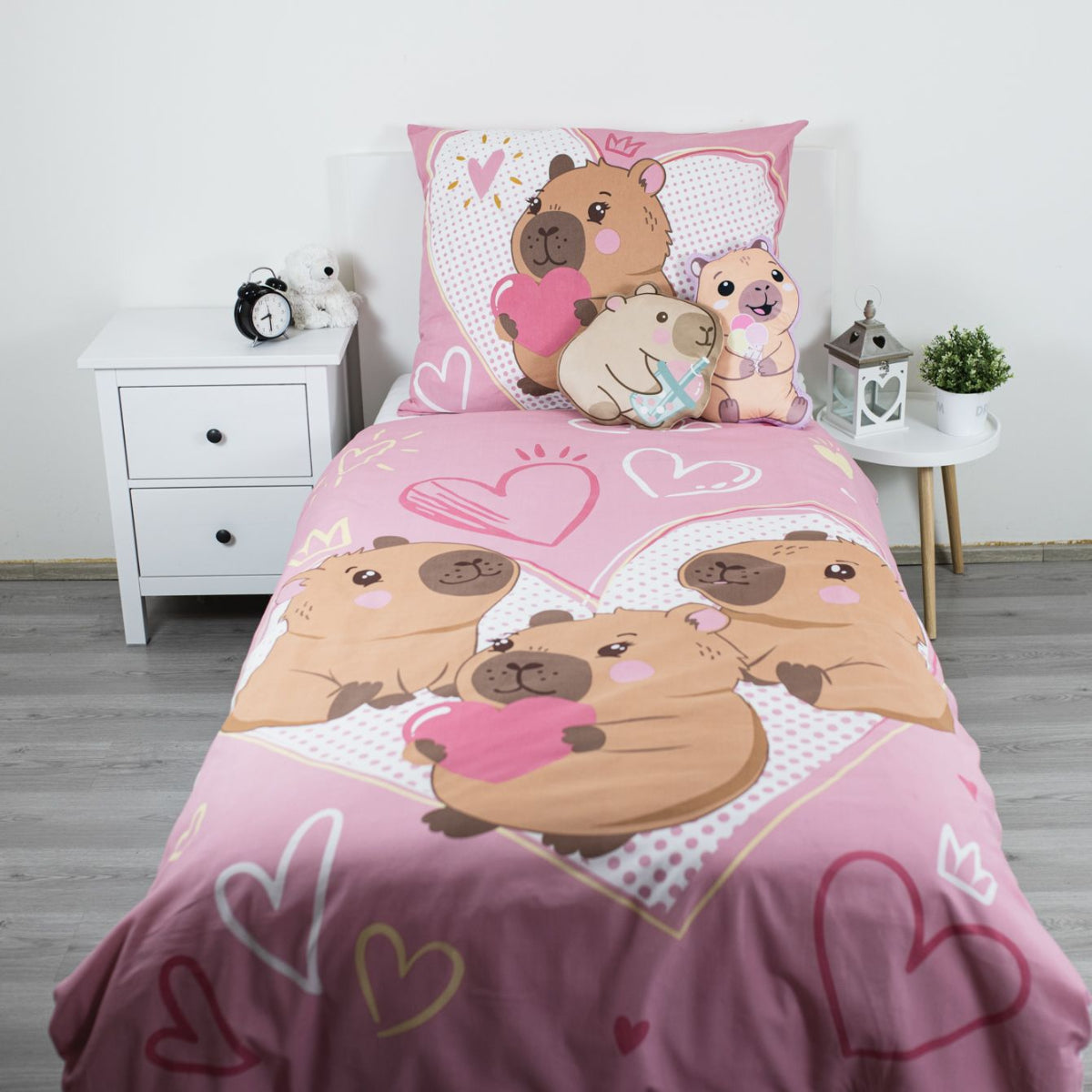 Capybara Formkissen Tiermotiv Kuschelkissen 35 × 33 cm für Kinderzimmer Sofa und Bett