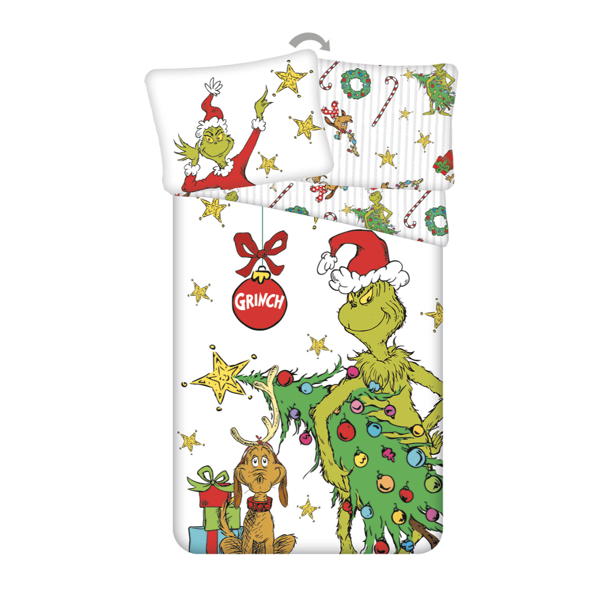 The Grinch Grinchmas Bettwäsche 140 × 200 cm Baumwolle Bettbezug Kissenbezug mit Reißverschluss