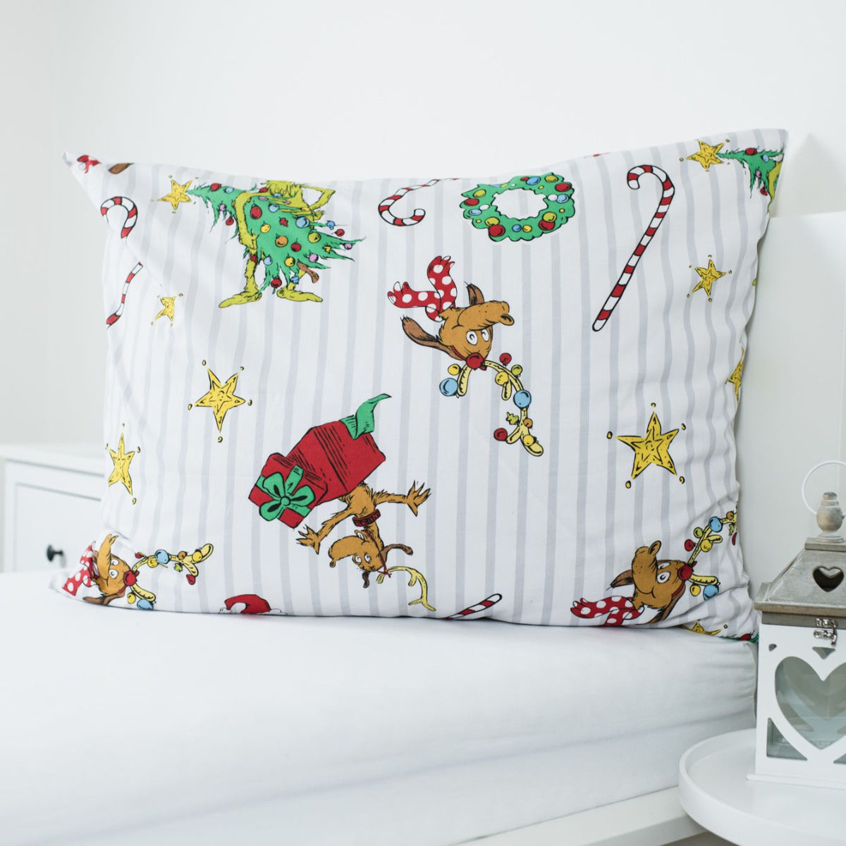 The Grinch Grinchmas Bettwäsche 140 × 200 cm Baumwolle Bettbezug Kissenbezug mit Reißverschluss