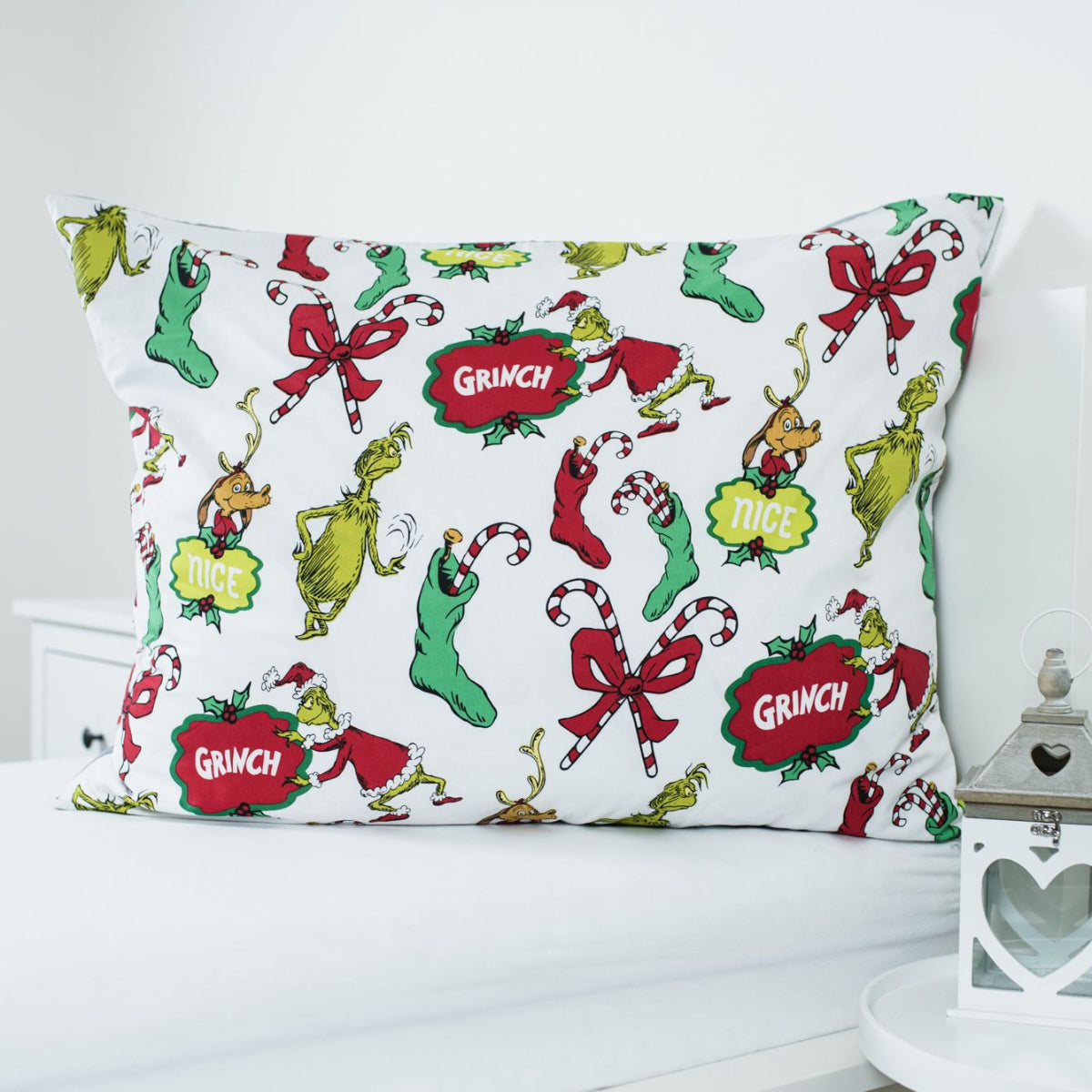 The Grinch Fan Bettwäsche 140 × 200 cm Baumwolle Bettwäsche Set für Kinderzimmer und Schlafzimmer