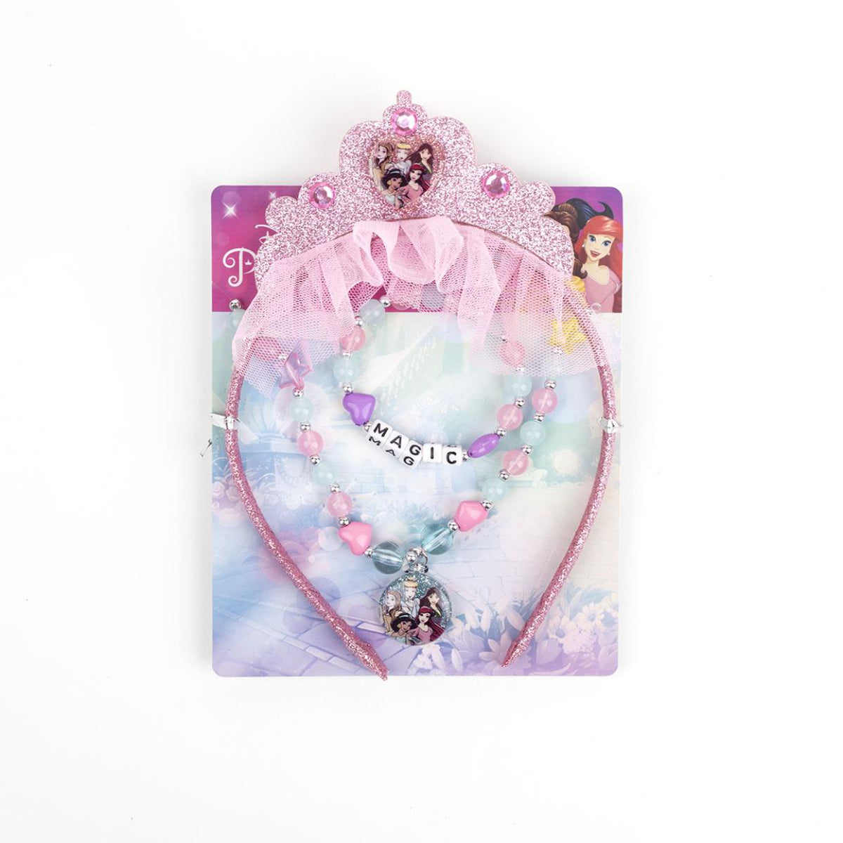 Disney Princess Schmuckset Kinder 3-teiliges Set mit Halskette, Armband & Ring
