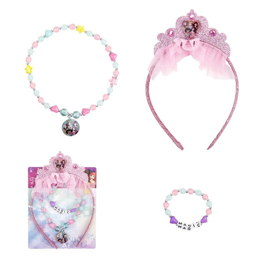 Disney Princess Schmuckset Kinder 3-teiliges Set mit Halskette, Armband & Ring