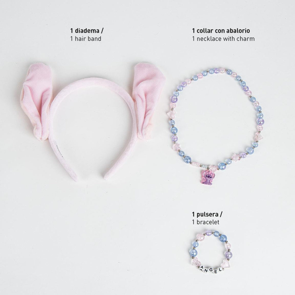 Disney Lilo & Stitch Schmuckset Kinder 3-teiliges Set mit Halskette, Armband & Ring