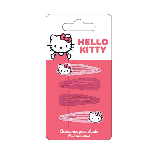 Hello Kitty Haarspangen Set 4 bunte Clips für Kinder & Mädchen