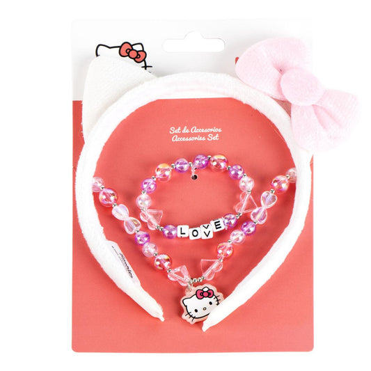 Hello Kitty Mädchen Schmuckset 3-teiliges Set mit Fan-Accessoires