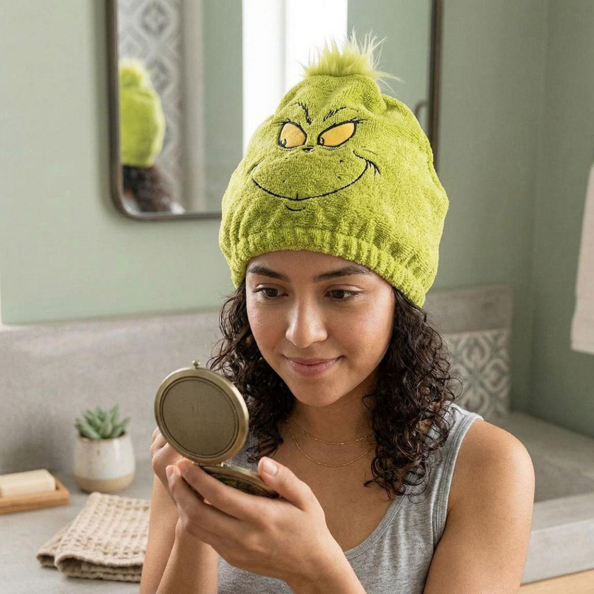 The Grinch Haarhandtuch für Zuhause Reise und tägliche Pflegeroutine