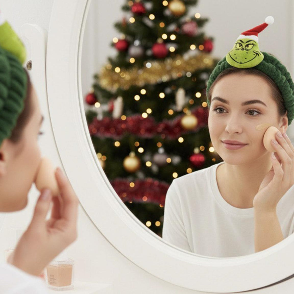 The Grinch Kosmetik Turban – Weiches Haarband für Pflege & Make-up
