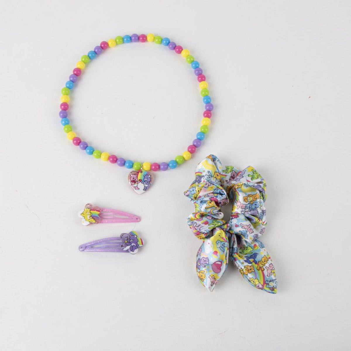 Care Bears Beauty Set Accessoires Kinder Geschenkset mit Armband Haarclips Kette