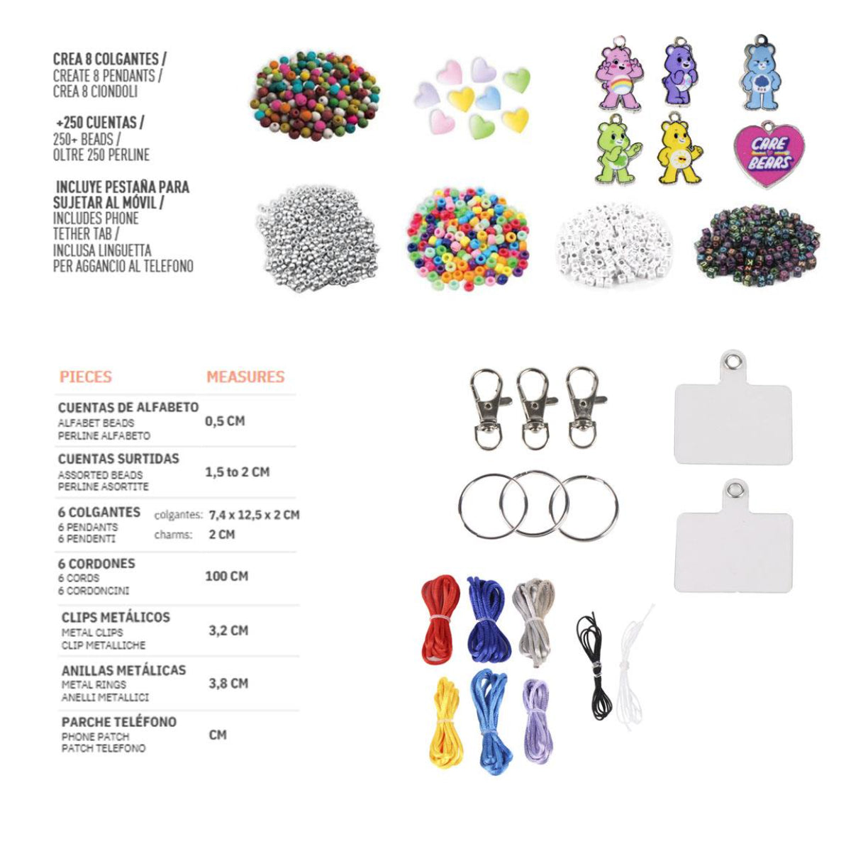 Care Bears DIY Bag Clip Set Kinder Bastelset für Taschenanhänger und Accessoire Gestaltung