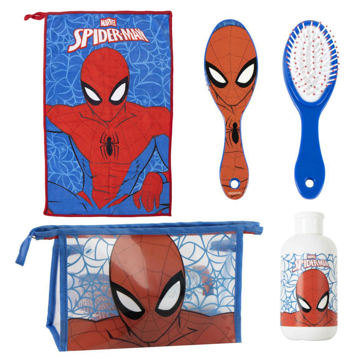 Spiderman Kinder Waschset Kulturbeutel Haarbürste Handtuch Travel Zubehör