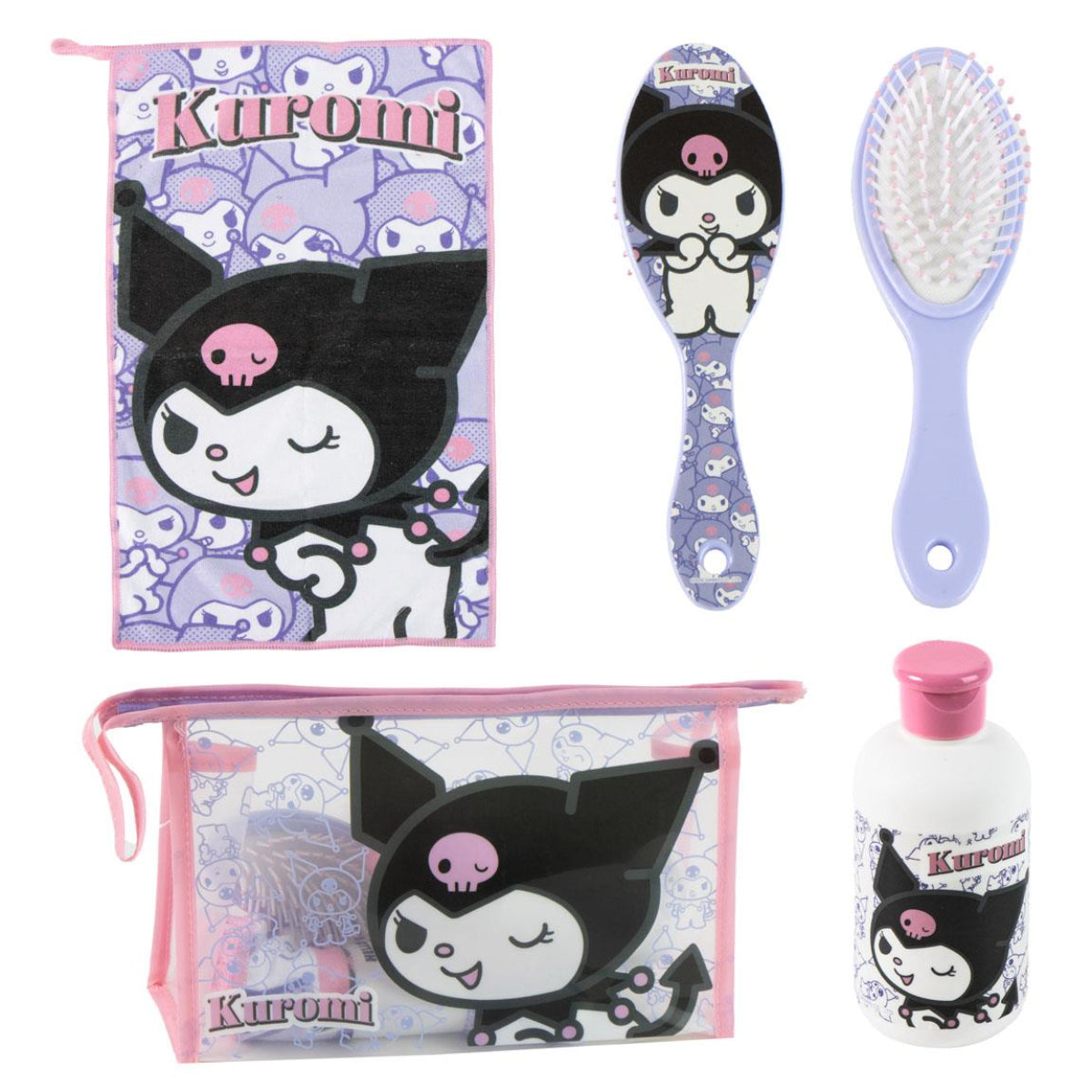 Hello Kitty Kuromi Kinder Waschset Kulturbeutel Haarbürste Handtuch Travel Zubehör